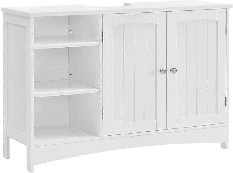Parya Home Wastafelonderkast -Badkamerkast 2 Deuren 2 Planken Hout Wit