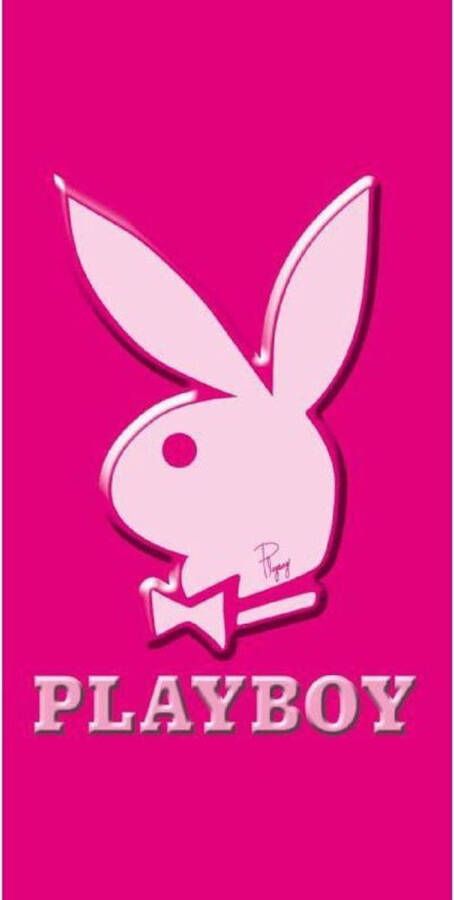 Playboy Strandlaken Katoen 75x150cm pink white