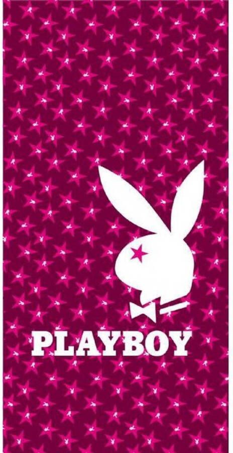 Playboy Strandlaken Katoen Star 75x150cm fuchsia