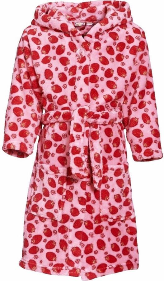 Playshoes Fleece badjas roze aardbeienprint voor meisjes 134 140 (9-10 jr) Badjassen