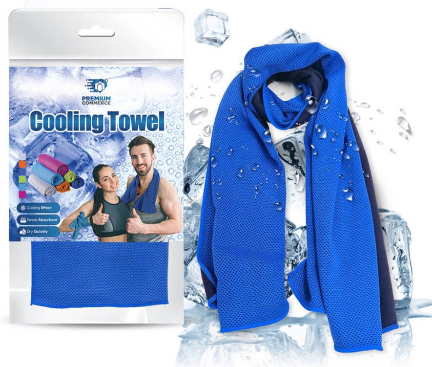 Premium Commerce Verkoelende Handdoek Koel Cooling Towel Sport Fitness ijshanddoek Blauw 2 stuks