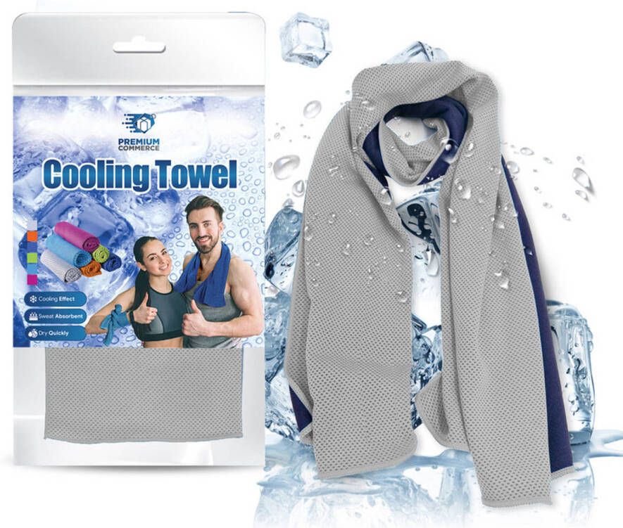 Premium Commerce Verkoelende Handdoek Koel Cooling Towel Sport Fitness ijshanddoek Grijs 2 stuks