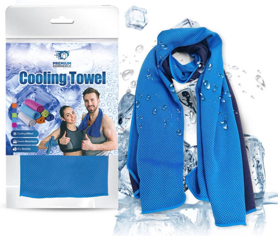 Premium Commerce Verkoelende Handdoek Koel Cooling Towel Sport Fitness ijshanddoek Lichtblauw 2 stuks