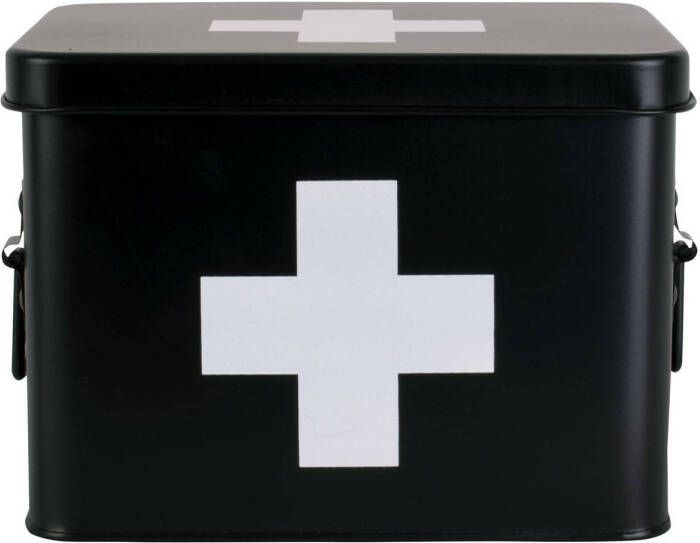 Present time Medicine storage box medium metal matt black