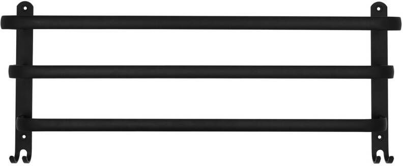 QUVIO Handdoekenrek wand met 3 stangen 60 cm RVS Zwart