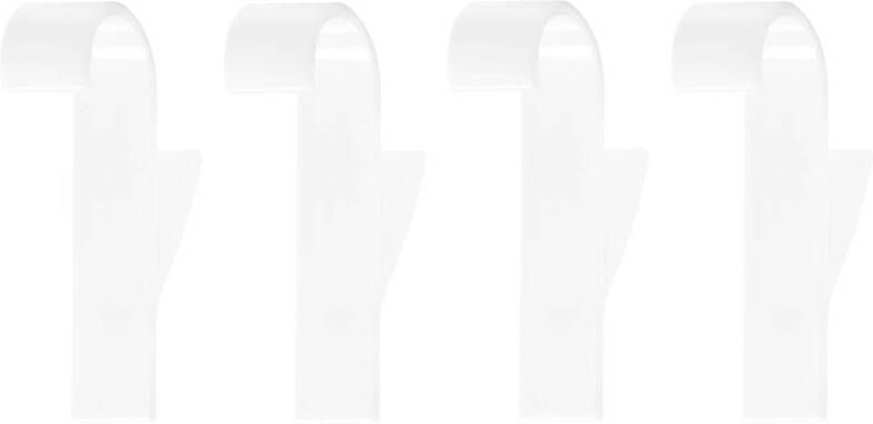 QUVIO Handdoekhouder plastic haakje set van 4 Wit
