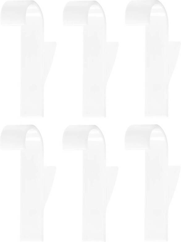 QUVIO Handdoekhouder plastic haakje set van 6 Wit