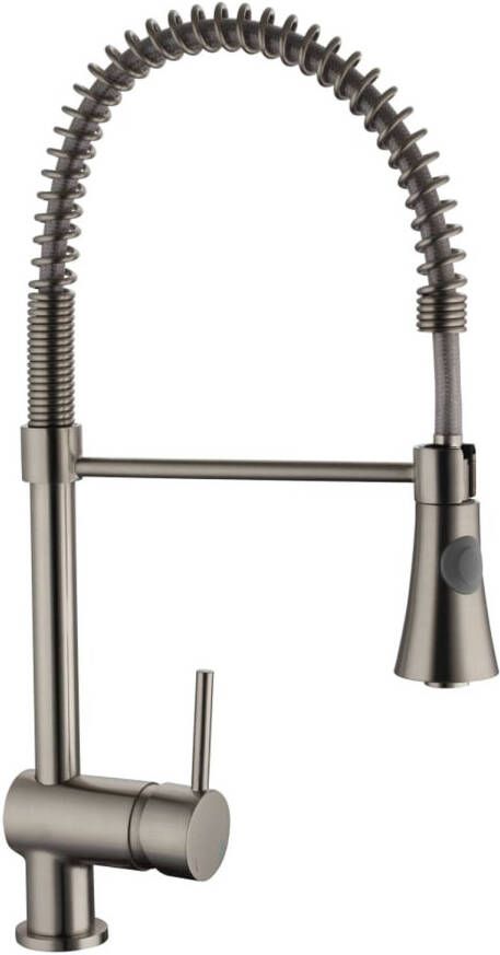Schütte Keukenmengkraan Schutte Cornwall Hoge Draaibare Uitloop Met Spiraalveer RVS - Foto 2