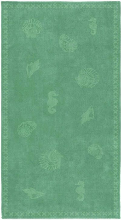 Seahorse Strandlaken Katoen Shells 100x200cm jade green