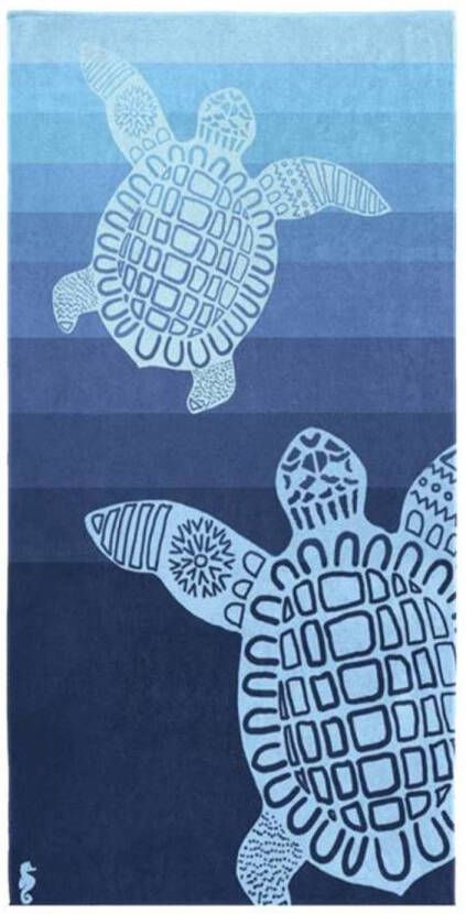 Seahorse Turtle strandlaken 100 x 180 cm blauw