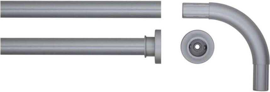 Sealskin Seallux Douchegordijnstang Set Hoek 90x90cm Ø 28 mm Aluminium Mat aluminium 276666205