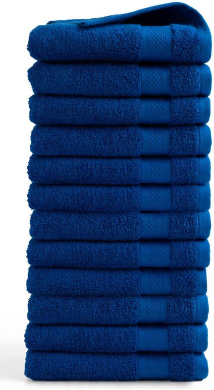 DoubleDry Handdoek Hotel Collectie 12 stuks 50x100 klassiek blauw