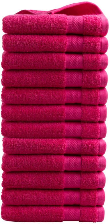 DoubleDry Handdoek Hotel Collectie 12 stuks 50x100 roze