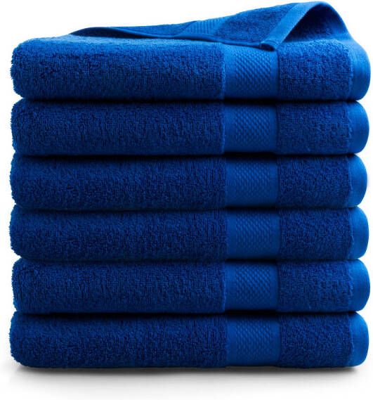 DoubleDry Handdoek Hotel Collectie 6 stuks 70x140 klassiek blauw