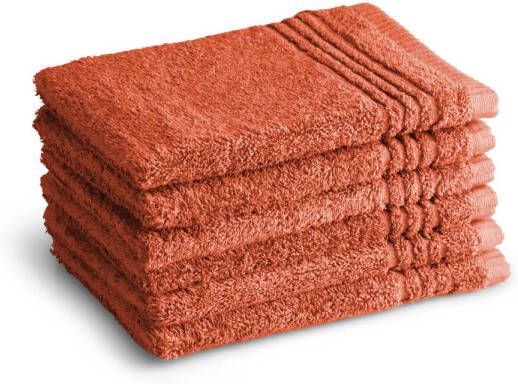 PHLOX Washandjes Supreme 650 GSM 100% Egyptisch Katoen 6 stuks 16x21 terracotta