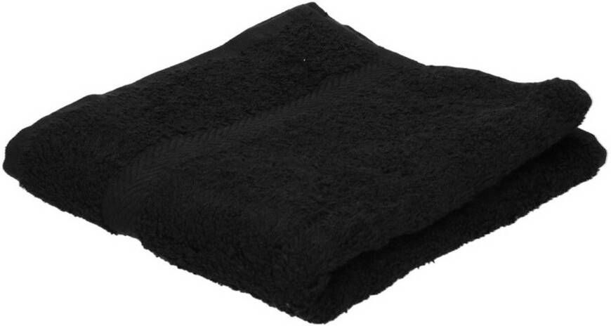 Merkloos Badkamer douche handdoeken zwart 50 x 100 cm Badhanddoek