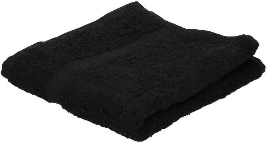 Merkloos Badkamer douche handdoeken zwart 70 x 140 cm Badhanddoek