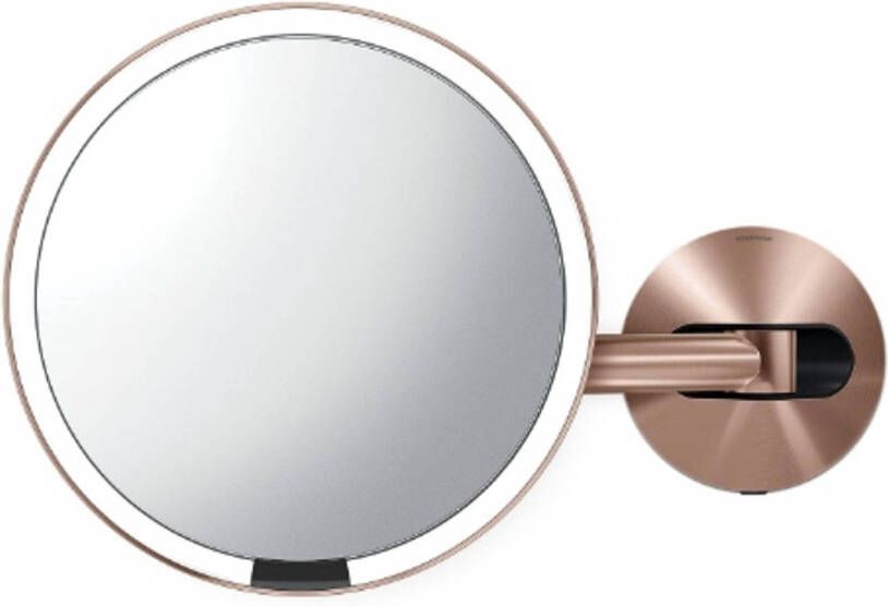 Simplehuman Sensor Spiegel met Wandbevestiging 20 cm Roségoud