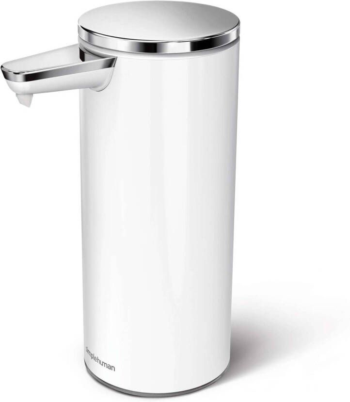 Simplehuman Zeepdispenser met Sensor Oplaadbaar 266 ml Roestvast Staal Wit