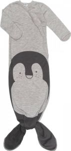 Snoozebaby Pyjama Pinguïn Junior Katoen Grijs Mt 3-6 Maanden