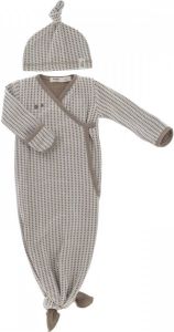 Snoozebaby Pyjama Warm Katoen Bruin 2-delig Mt 0-3 Maanden