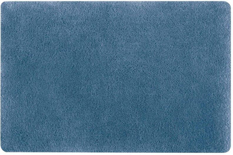 Spirella badkamer vloer kleedje badmat tapijt hoogpolig en luxe uitvoering blauw 50 x 80 cm Microfiber Badmatj