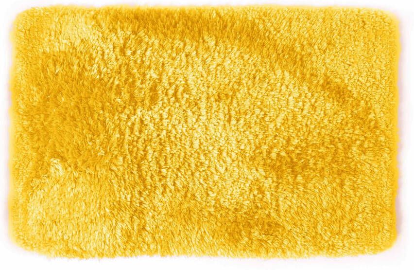 Spirella badkamer vloer kleedje badmat tapijt hoogpolig en luxe uitvoering geel 40 x 60 cm Microfiber Badmatje