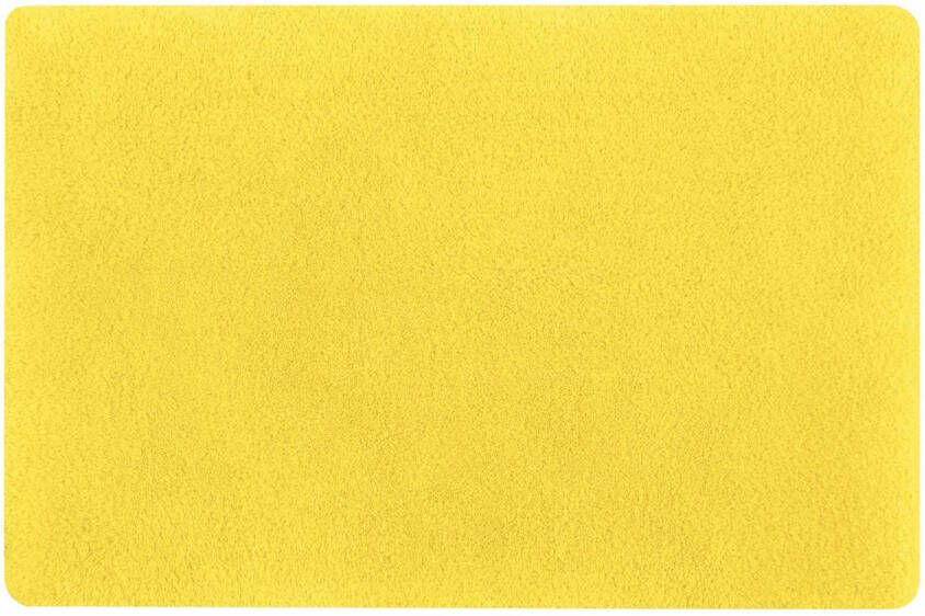 Spirella badkamer vloer kleedje badmat tapijt hoogpolig en luxe uitvoering geel 50 x 80 cm Microfiber Badmatje