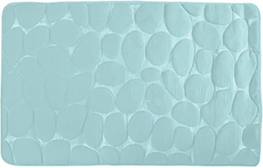 MSV Badkamerkleedje badmat tapijt kiezel motief vloermat mintgroen 50 x 80 cm laagpolig Badmatjes