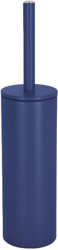 Spirella Luxe Toiletborstel in houder Cannes donkerblauw metaal 40 x 9 cm met binnenbak Toiletborstels