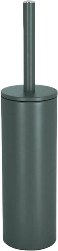 Spirella Luxe Toiletborstel in houder Cannes donkergroen metaal 40 x 9 cm met binnenbak Toiletborstels