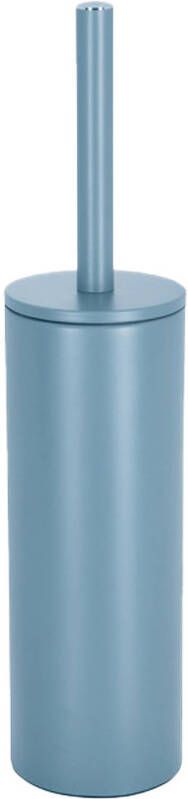 Spirella Luxe Toiletborstel in houder Cannes lichtblauw metaal 40 x 9 cm met binnenbak Toiletborstels