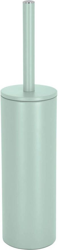 Spirella Luxe Toiletborstel in houder Cannes mintgroen metaal 40 x 9 cm met binnenbak Toiletborstels