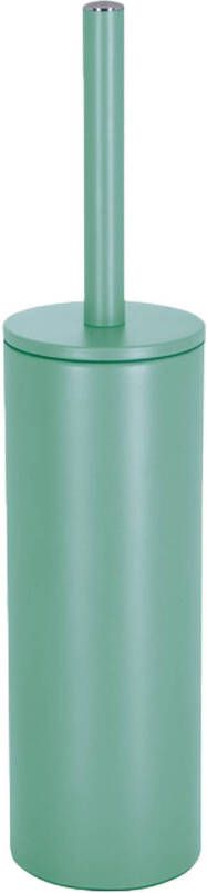 Spirella Luxe Toiletborstel in houder Cannes salie groen metaal 40 x 9 cm met binnenbak Toiletborstels