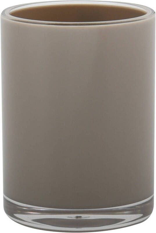 Spirella MSV Badkamer drinkbeker Aveiro PS kunststof beige 7 x 9 cm Tandenborstelhouders