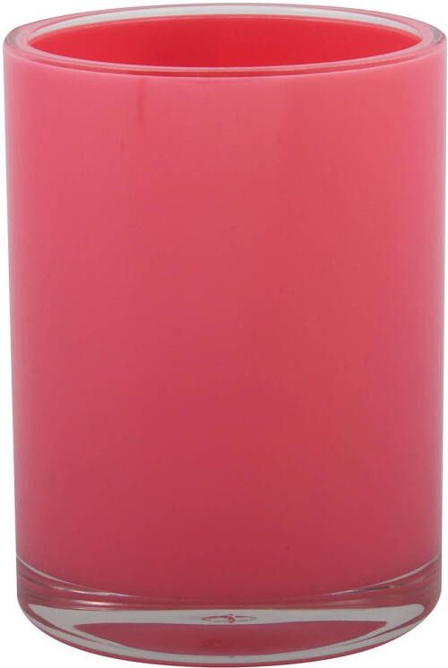 Spirella MSV Badkamer drinkbeker Aveiro PS kunststof fuchsia roze 7 x 9 cm Tandenborstelhouders