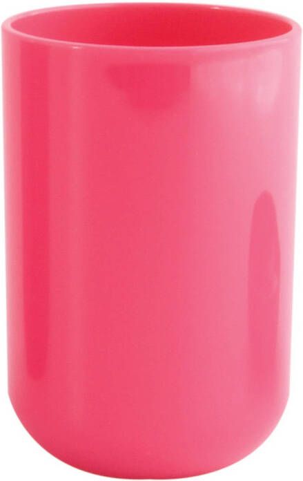 Spirella MSV Badkamer drinkbeker Porto PS kunststof fuchsia roze 7 x 10 cm Tandenborstelhouders