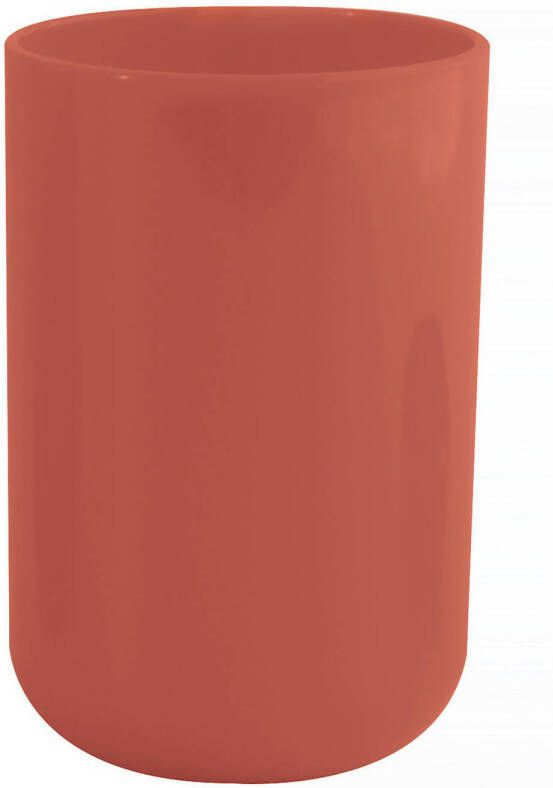 Spirella MSV Badkamer drinkbeker Porto PS kunststof terracotta 7 x 10 cm Tandenborstelhouders