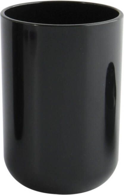 Spirella MSV Badkamer drinkbeker Porto PS kunststof zwart 7 x 10 cm Tandenborstelhouders