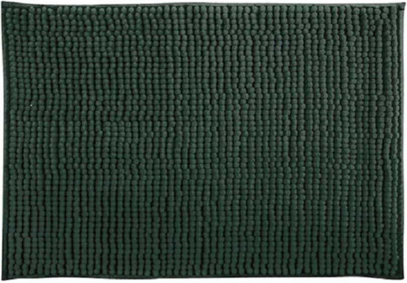 MSV Badkamerkleed badmat tapijtje voor op de vloer donkergroen 50 x 80 cm Microvezel Badmatjes