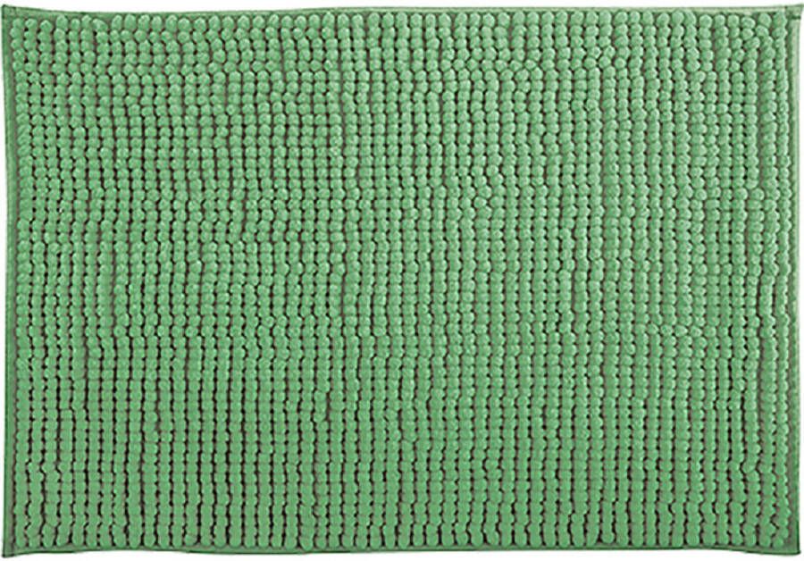 MSV Badkamerkleed badmat tapijtje voor op de vloer groen 50 x 80 cm Microvezel Badmatjes