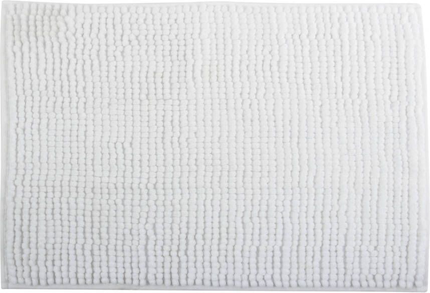 MSV Badkamerkleed badmat tapijtje voor op de vloer ivoor wit 50 x 80 cm Microvezel Badmatjes