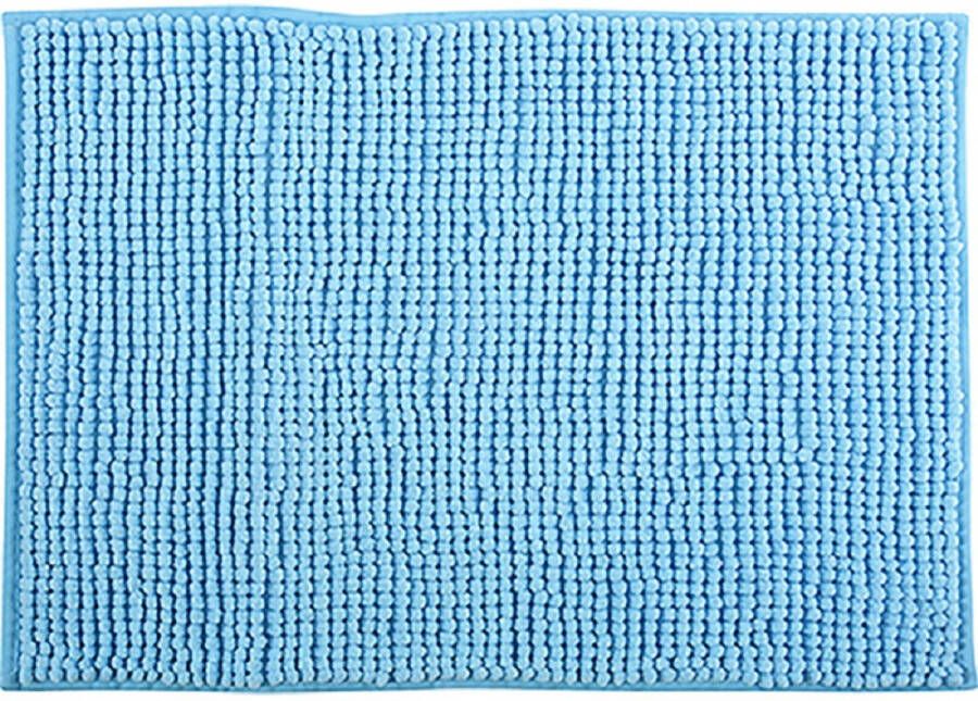 MSV Badkamerkleed badmat tapijtje voor op de vloer lichtblauw 50 x 80 cm Microvezel Badmatjes