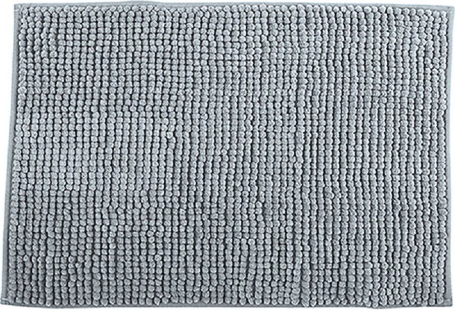 MSV Badkamerkleed badmat tapijtje voor op de vloer lichtgrijs 50 x 80 cm Microvezel Badmatjes