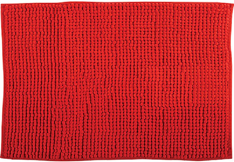 MSV Badkamerkleed badmat tapijtje voor op de vloer rood 50 x 80 cm Microvezel Badmatjes