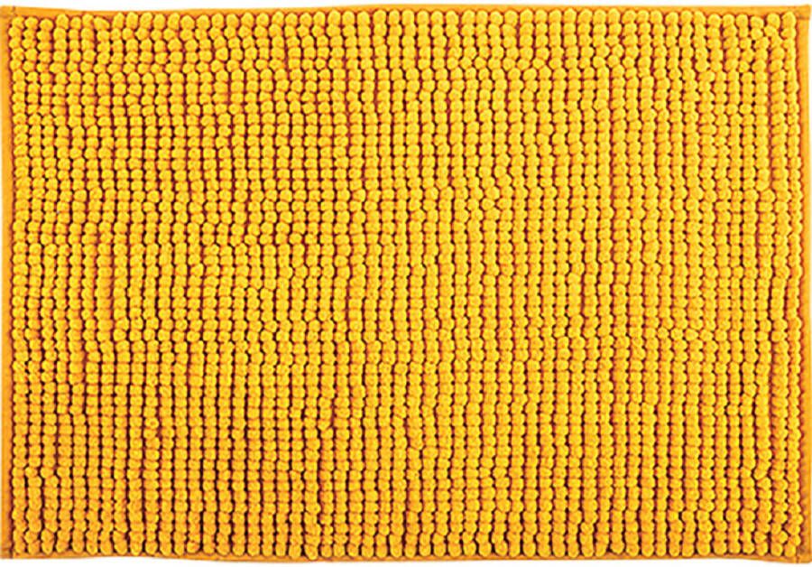 MSV Badkamerkleed badmat tapijtje voor op de vloer saffraan geel 50 x 80 cm Microvezel Badmatjes