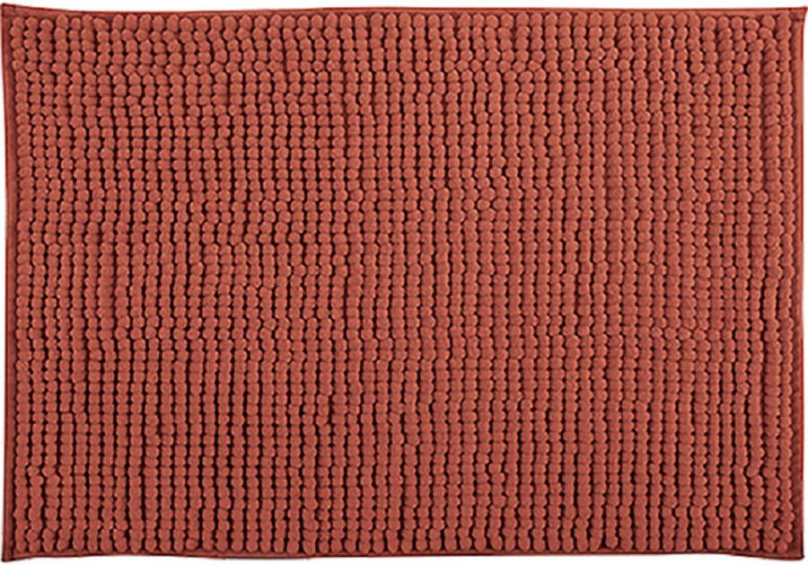 MSV Badkamerkleed badmat tapijtje voor op de vloer terracotta 50 x 80 cm Microvezel Badmatjes