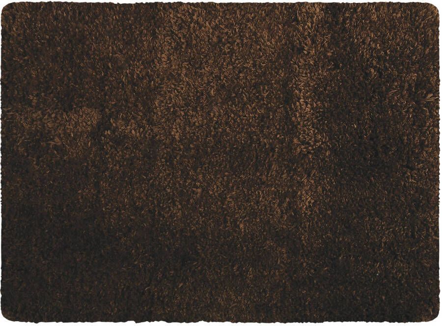 MSV Badkamerkleedje badmat tapijt voor de vloer bruin 50 x 70 cm langharig Badmatjes