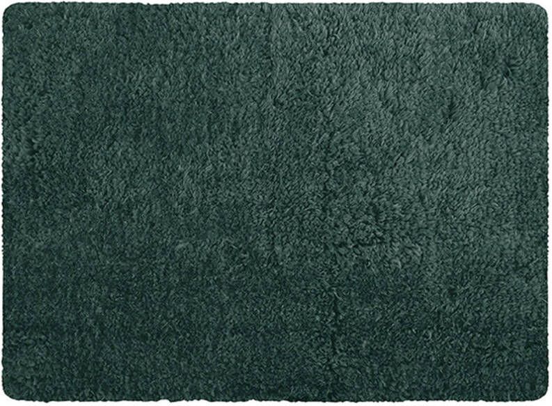 MSV Badkamerkleedje badmat tapijt voor de vloer donkergroen 50 x 70 cm langharig Badmatjes