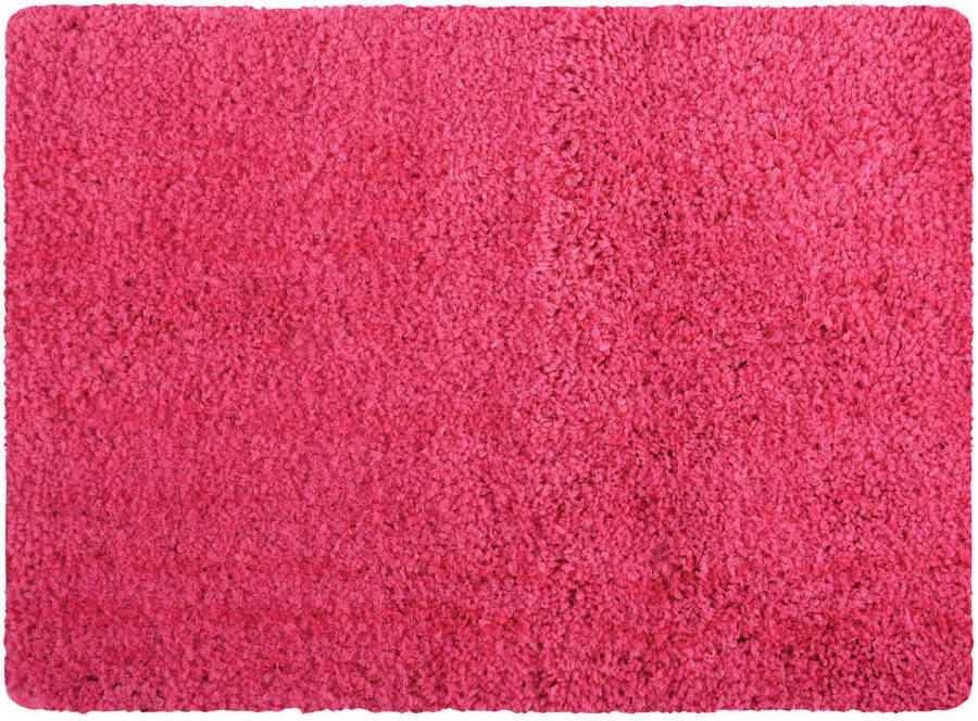 MSV Badkamerkleedje badmat tapijt voor de vloer fuchsia roze 50 x 70 cm langharig Badmatjes